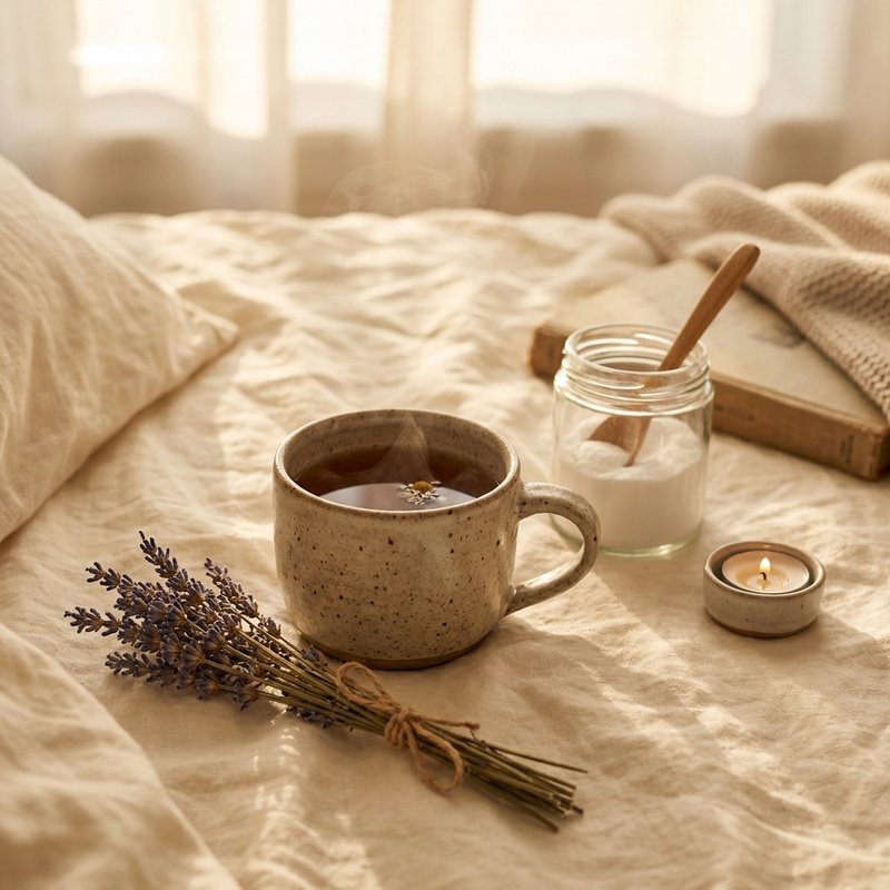 Bedside chamomile tea, lavender and magnesium